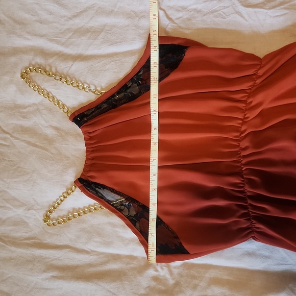 💥2/$40💥 Eunishop High Low Dress w/ Gold Chain Straps - Picture 11 of 14